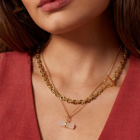 Stone T-Bar Necklace