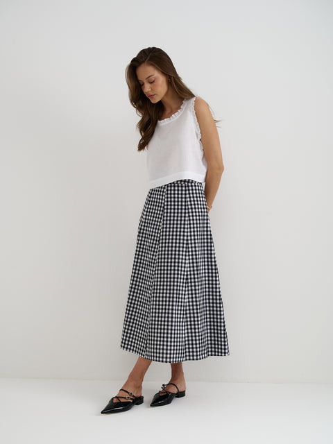 B&W Gingham Skirt