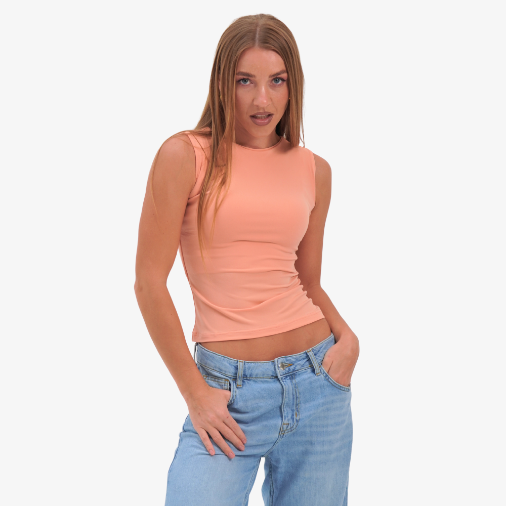 Emma - straight neckline top lt-orange