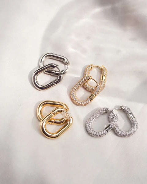 XL Chain Link Hoops- Gold