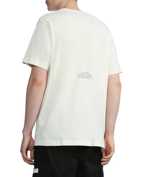 Patched Ivory T-shirt in Cotton Jersey