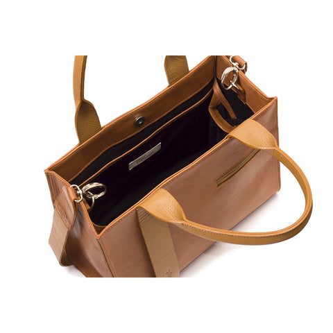 NATURAL LEATHER HANDBAG "MAR"