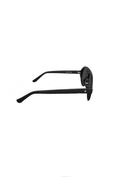 G 02 Dark Black Frame with Black Lenses Acetate Eyewear