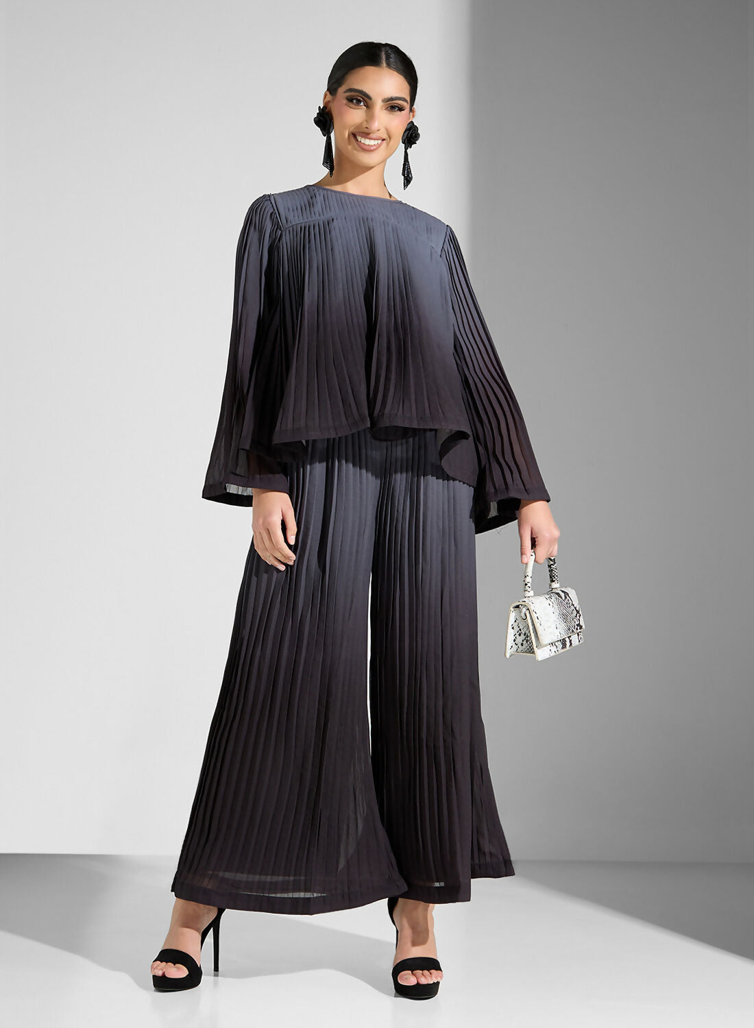 PLEATED OMBRE COORD PANTS