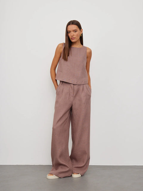Cropped A-Line Linen Top