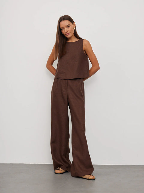 Cropped A-Line Linen Top