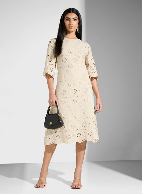 WOVEN WOMEN SCHIFFLI DRESS