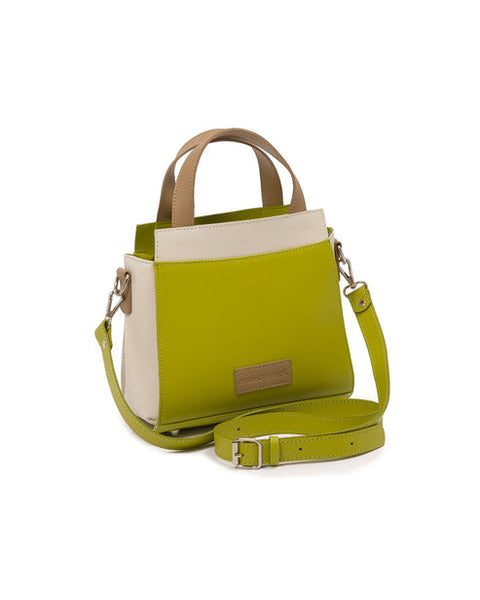 Pistacchio Green Leather Handbag EMILY