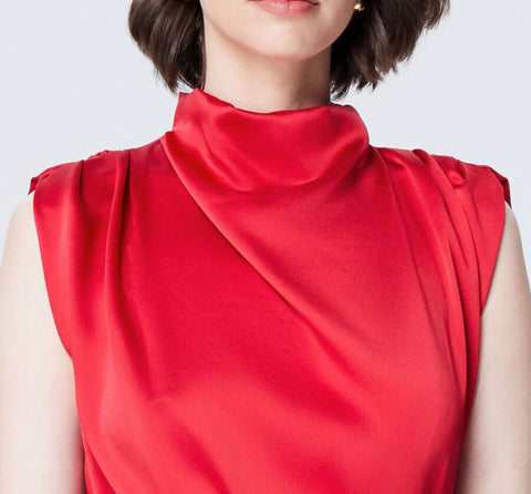 Hopeful Glow Red Satin Top