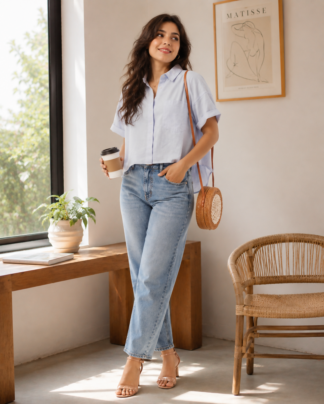 Crop top Sky Blue one pocket