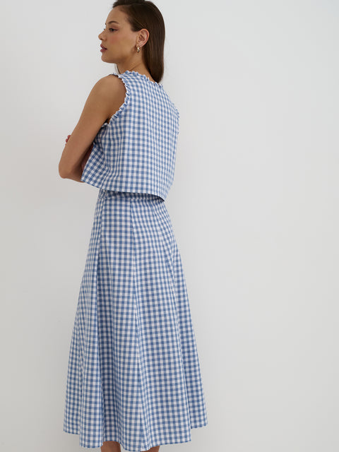 Blue Gingham Skirt