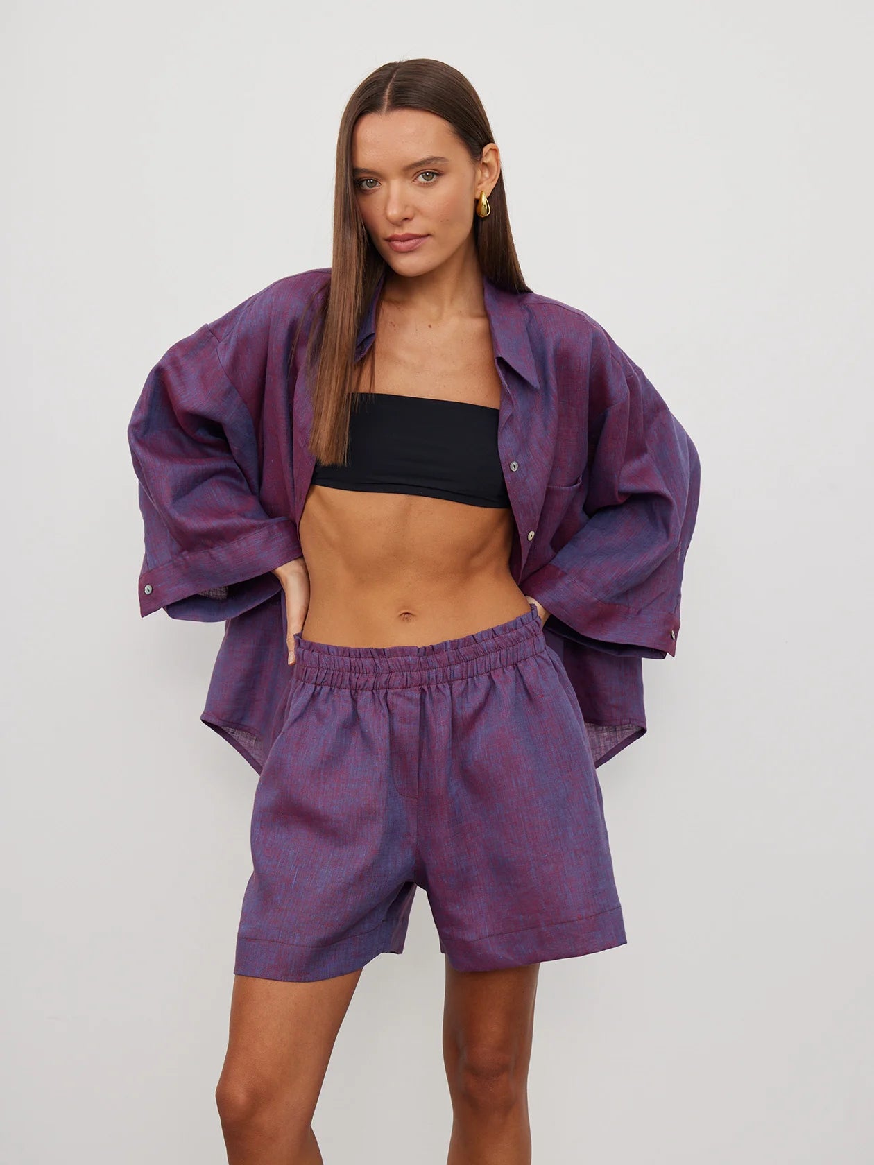 Linen Boxer-Style Shorts