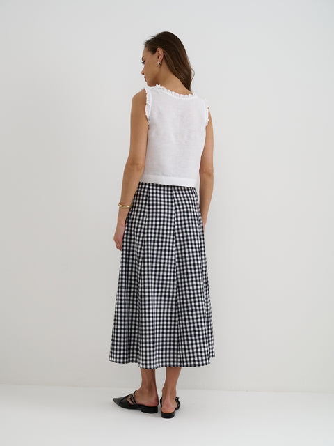 B&W Gingham Skirt