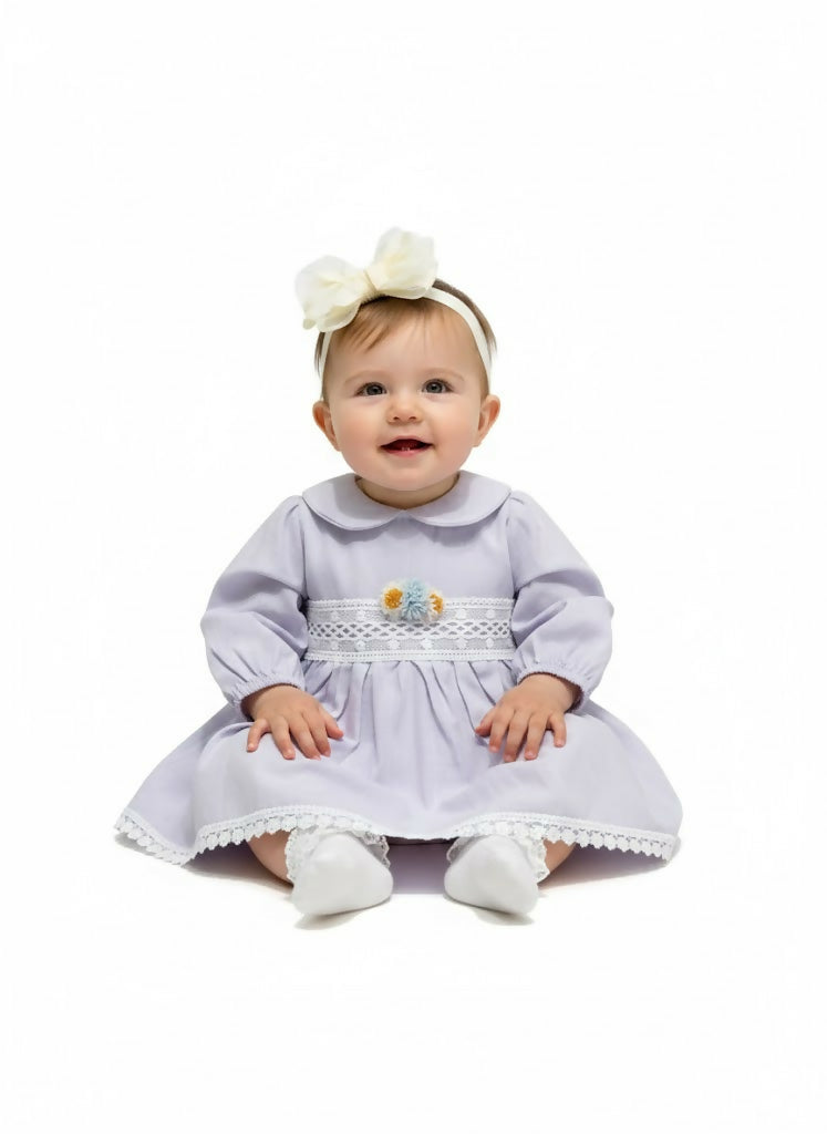 MAISON BEBE Nour Elegant Newborn Dress Set - Lilac