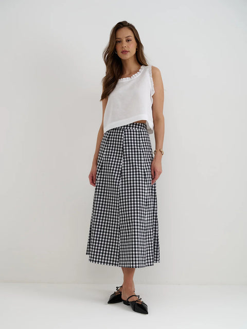 B&W Gingham Skirt