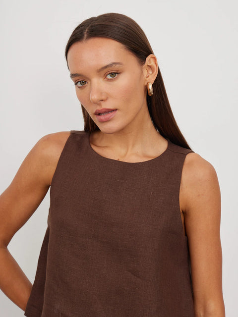 Cropped A-Line Linen Top