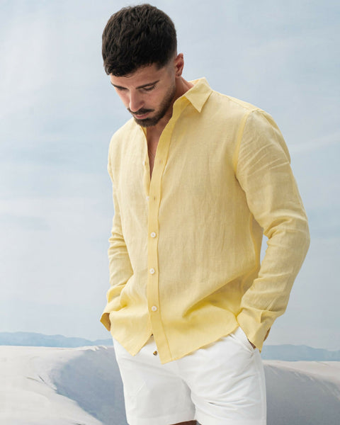 Fira LS Linen Shirt Pale Lemon