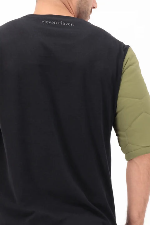 QUILTED SLEEVE T-SHIRT