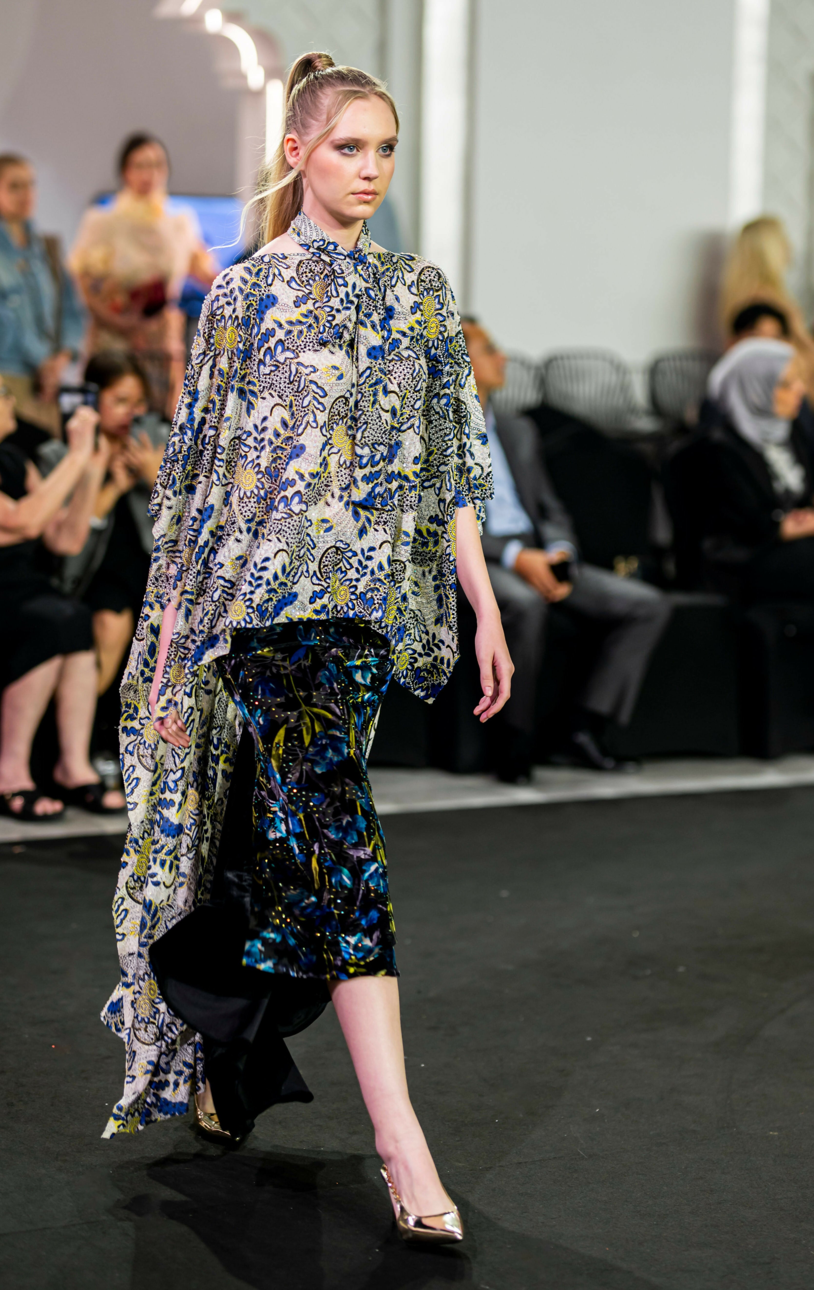 Sculpted Gored Skirt With Rhinestones