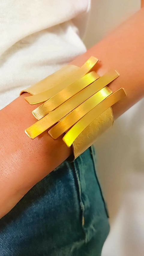 Amber Bars Cuff Bracelet