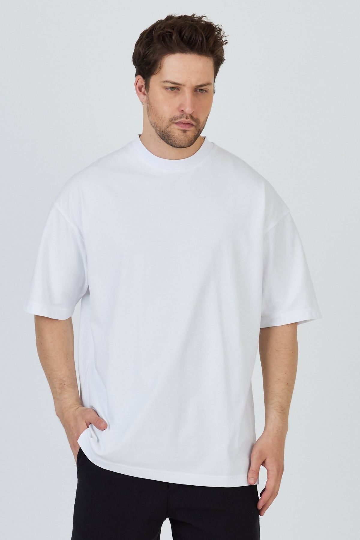 Basic Cotton Crew Neck T-Shirt - White