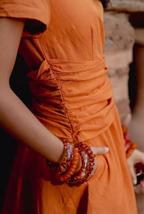 Kor Tied Dress Terracotta