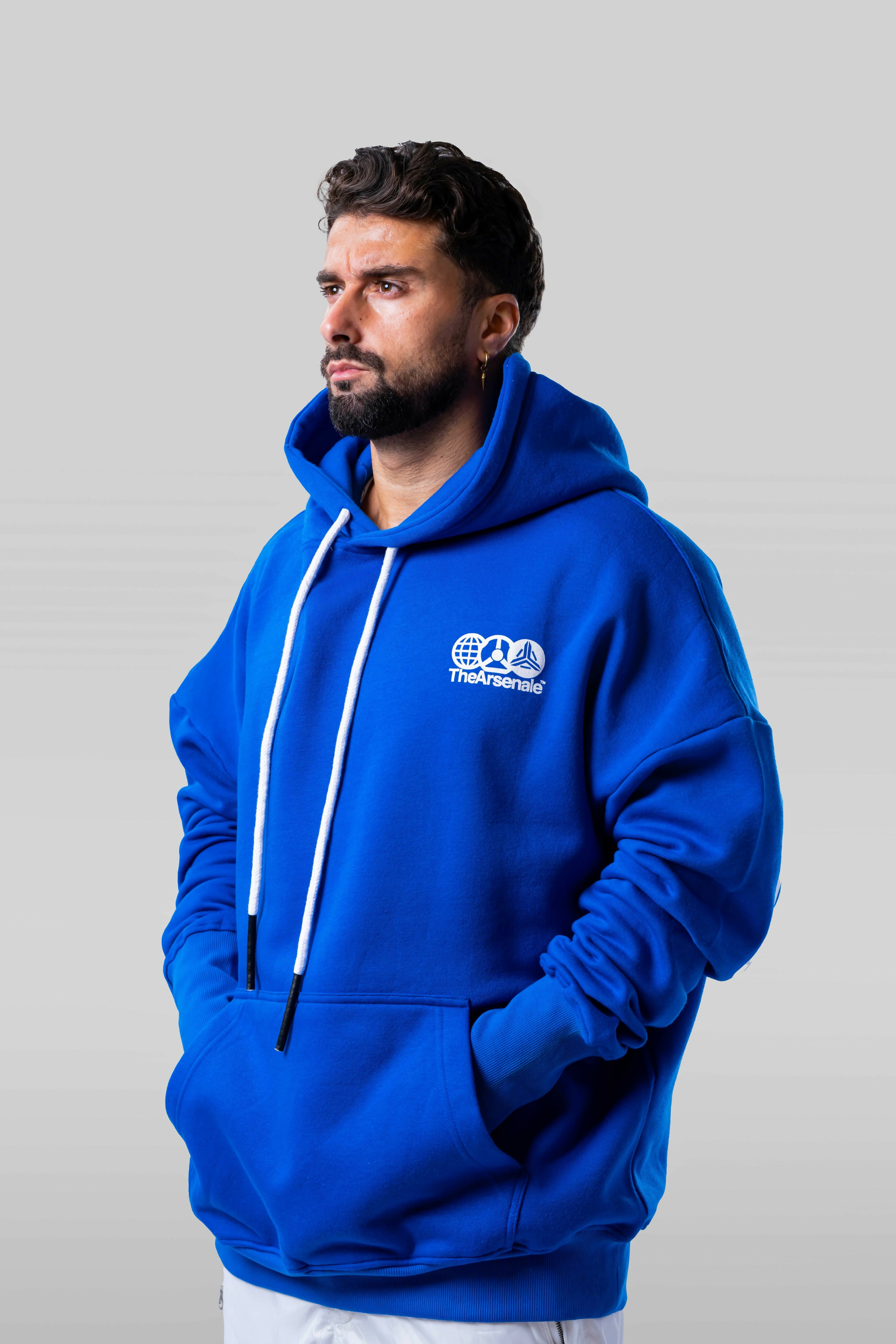 TA Hoodie Large Back Logo Blue