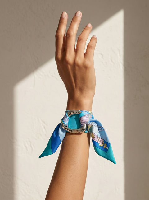 Equestrian Blue - Chiffon Scarf Bracelet