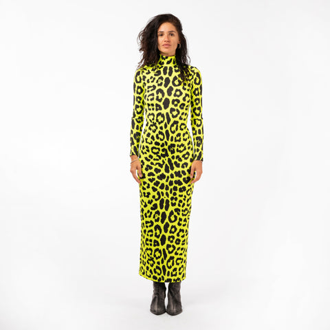 Leopard Maxi Dress in Yellow