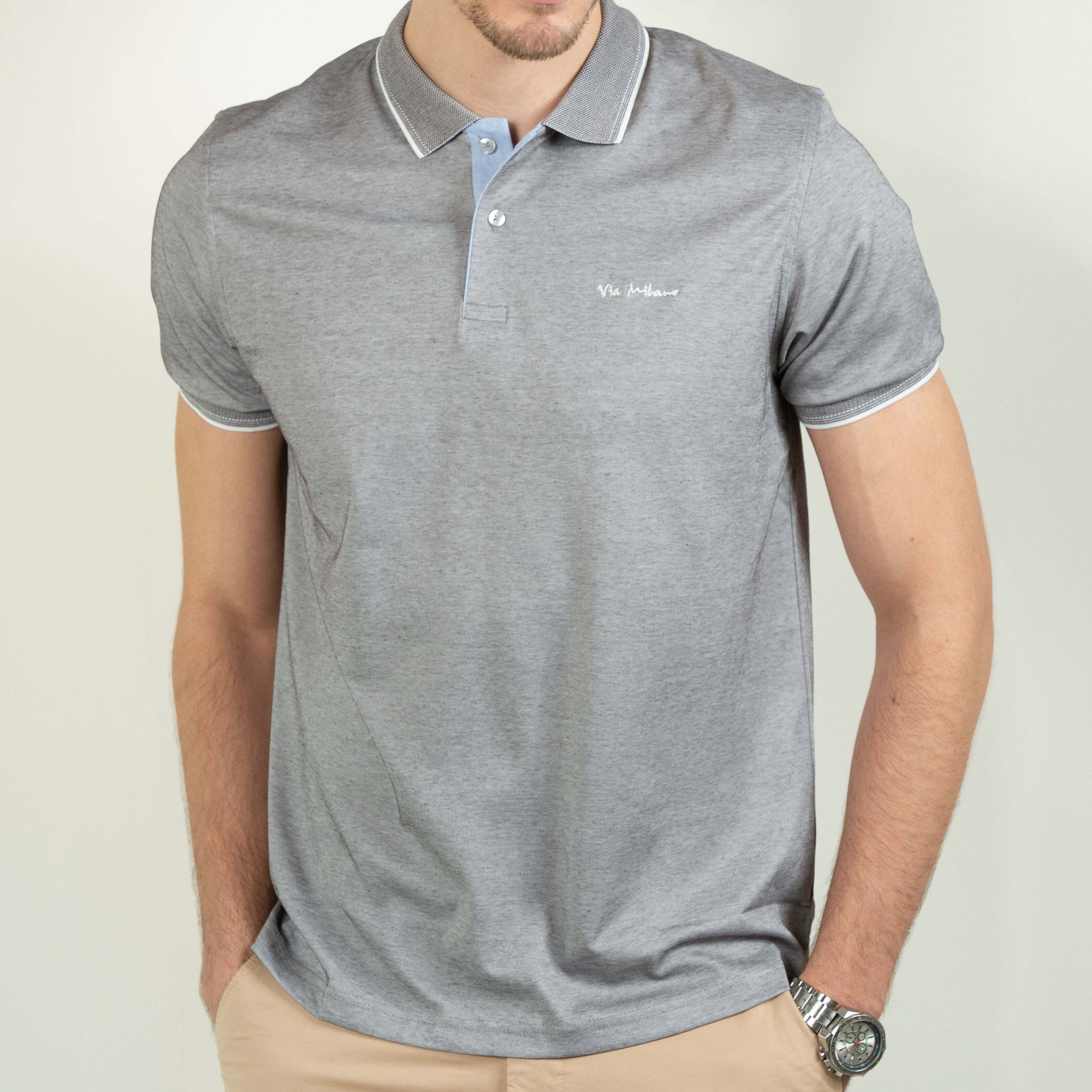 Via Milano Polo T-shirts Stone