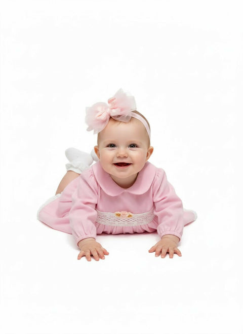 MAISON BEBE Nour Elegant Newborn Dress Set - Pink