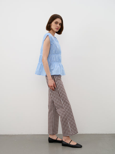Brown Gingham Trousers