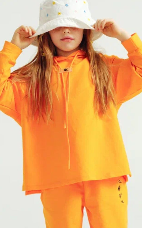 Girls' Orange Oversized Hoodie