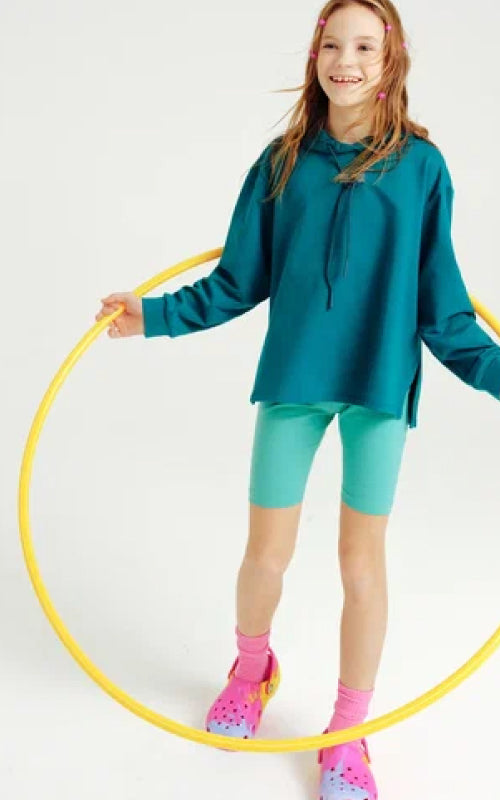 Girls' Green Oversized Hoodie