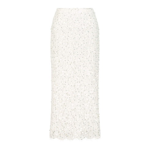 Adamaris White Peplum Suit with Sequins