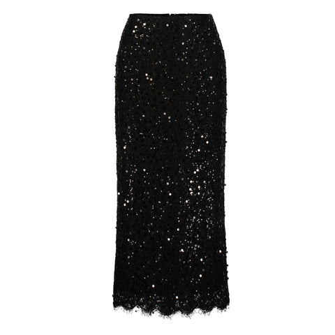 Adamaris Black Peplum Suit with Sequins
