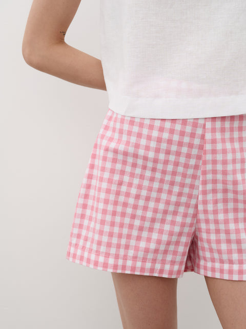 Pink Gingham Shorts