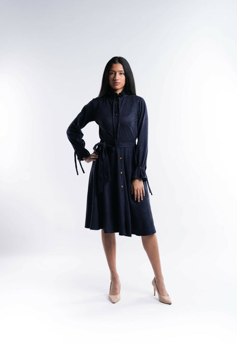 Navy Suede Dress