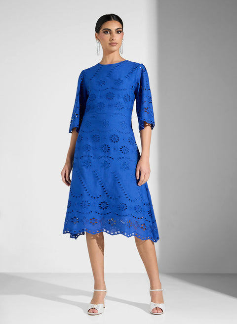 WOVEN WOMEN SCHIFFLI DRESS