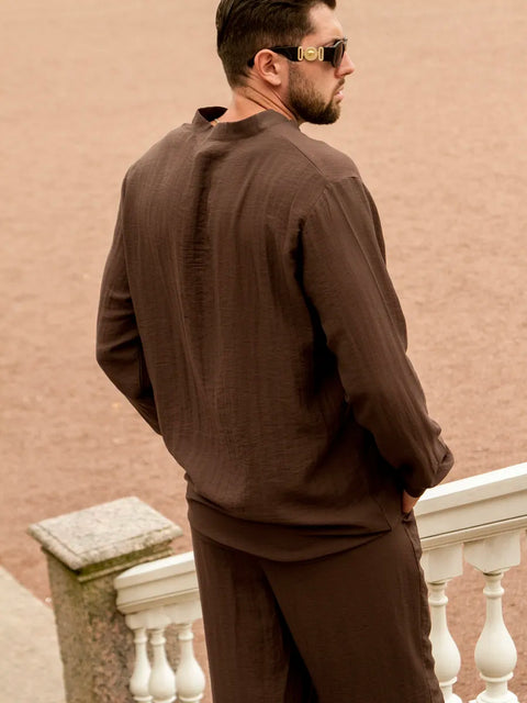 Men's Linen Suit Brown