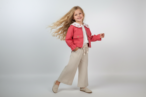BOMBILI Girls 3-piece set (shirt,jacket,pants) - Pink
