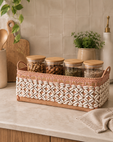 Boho Basket with Shells