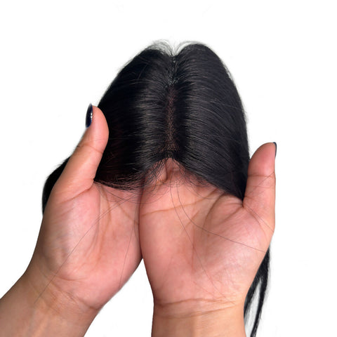 Human Hair Topper – Caramelized #8 | Clip-In for Volume & Coverage