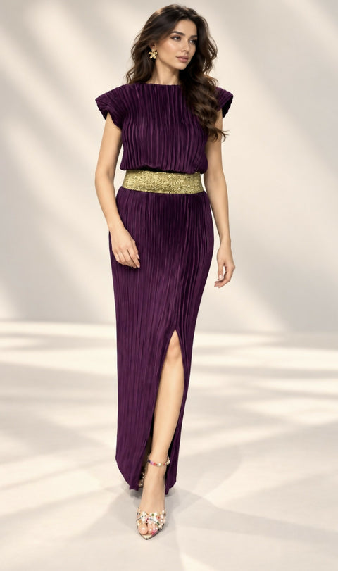 Icona Stile Purple Pleated Co-ord Set