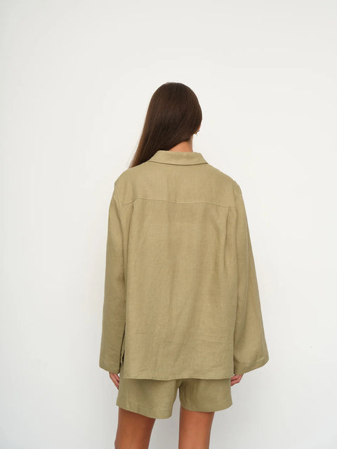 Cropped Linen Shirt
