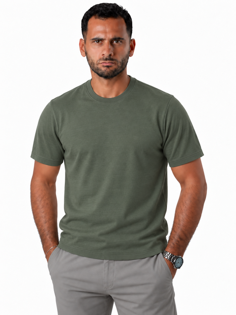 ANGELO KAHEL - CREW NECK T-SHIRT KHK - VT-1000