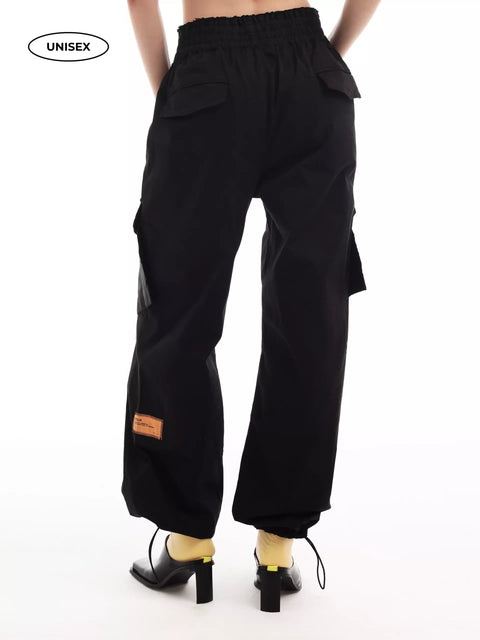 Wide Black Cargo Pants "Romanticism"