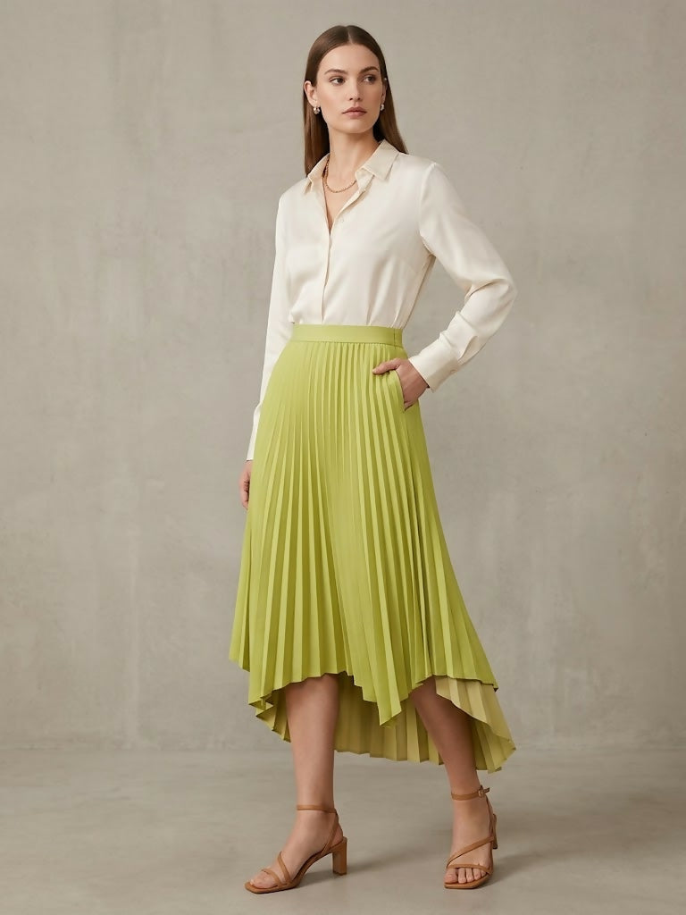 Pleated Maxi Skirt