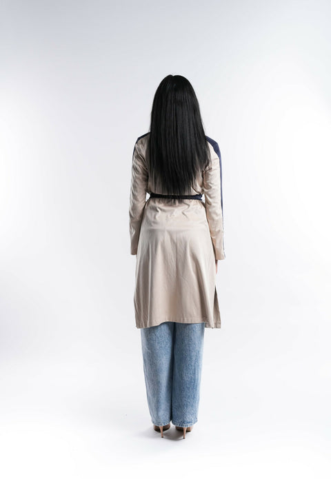 Two Tone Suede Trench Coat