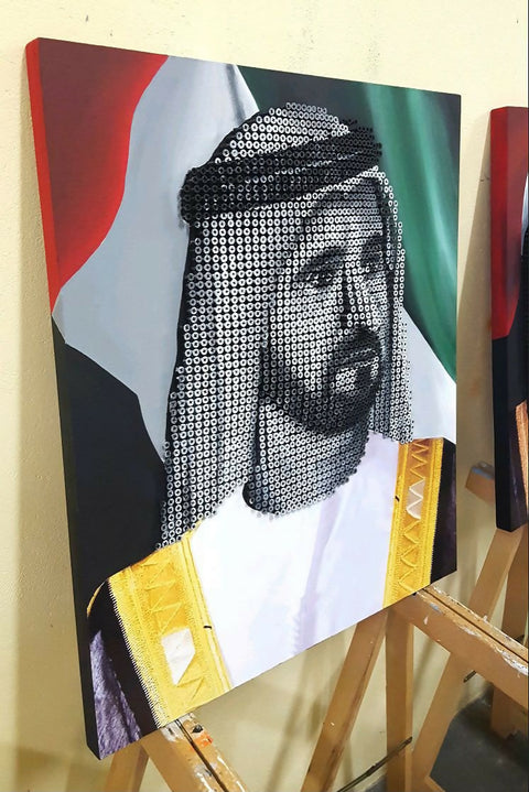 "His Highness Sheikh Mohammed bin Rashid Al Maktoum" Original Screw Art by Alessandro Padovan